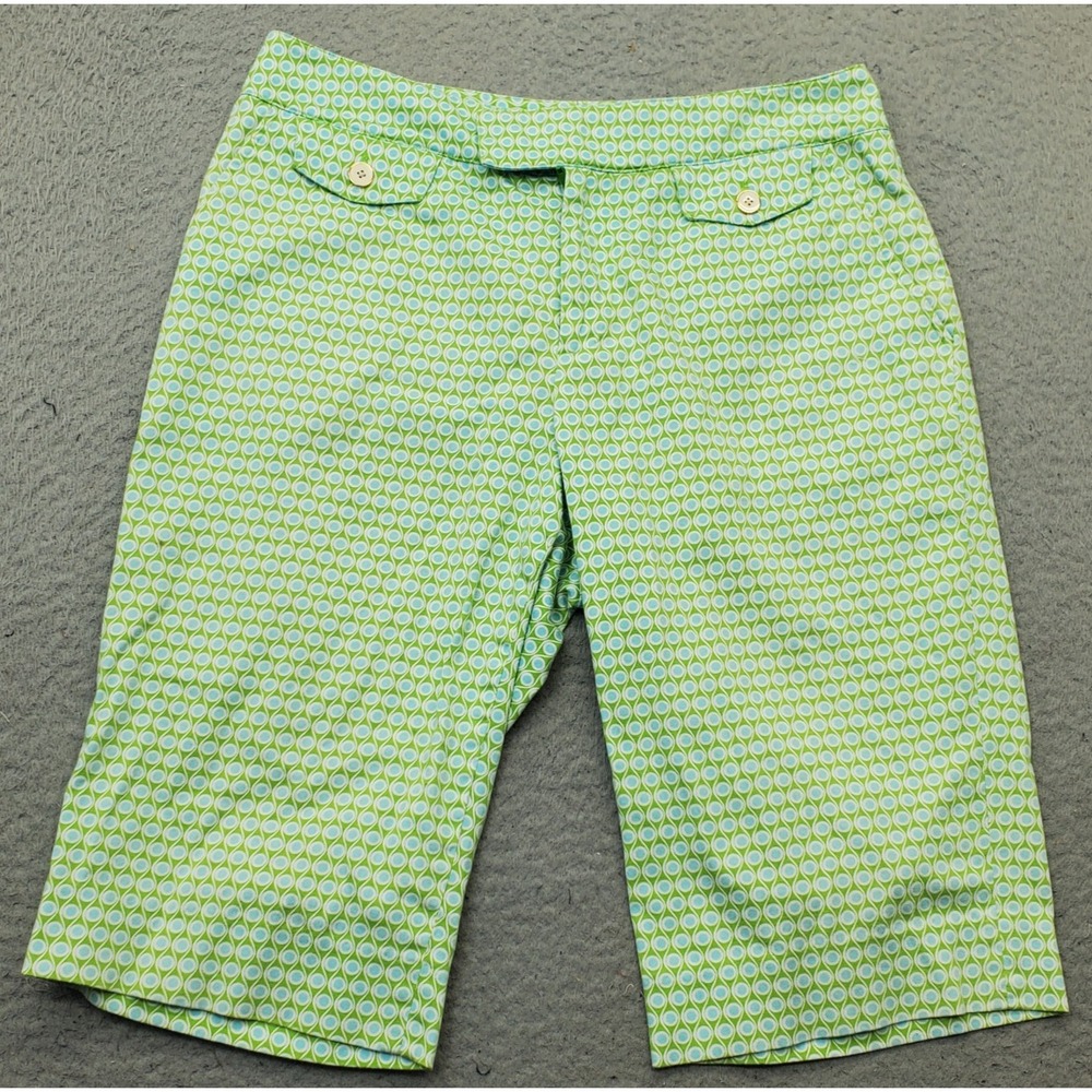 Bobby Jones Shorts Womens Size 4 Multi Geometric Stretch Regular Fit 12" Inseam